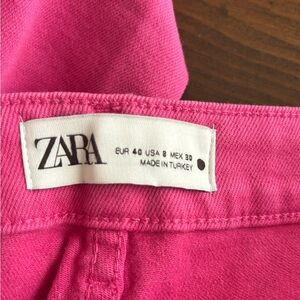 Zara Hot Pink Wide Legged Jean Size 8